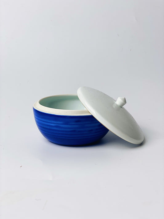 日本製有田燒 藍色條紋迷你茶碗 | Japanese Arita Ware Blue Horizontal Stripes Mini Tea Bowl