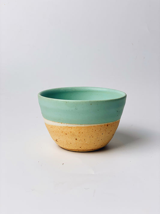 日本製益子燒 雙色調小茶杯(綠色) | Japanese Mashiko Yaki Two-Tone Colour Tea Cup (Green)