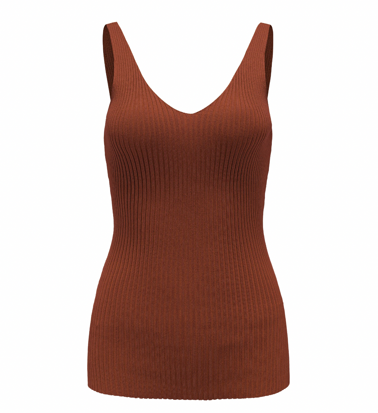 Matter Matters For All Hours / Ribbed Knit Tank Top • Brown