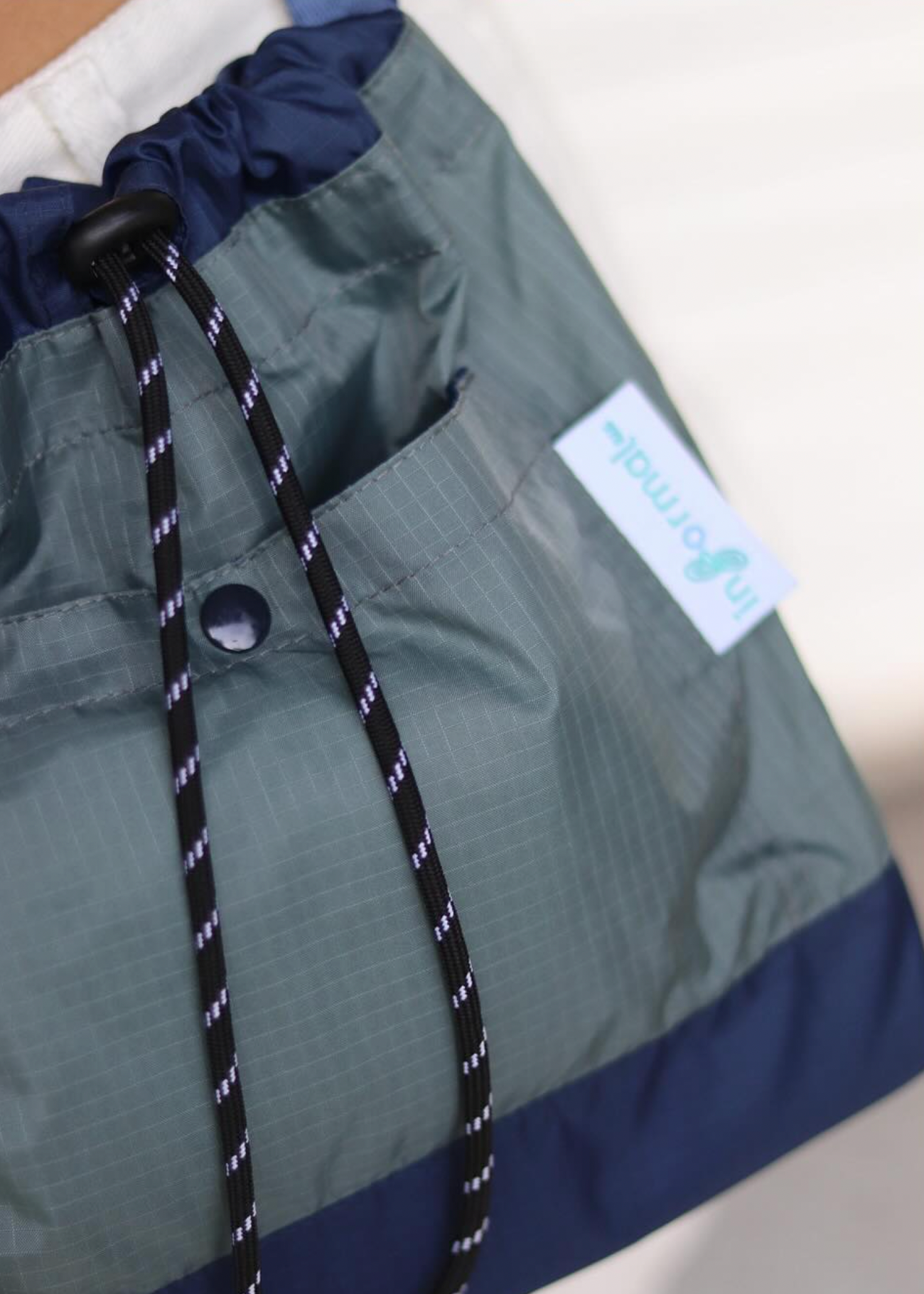 Informal Bag Drawstring Nylon Navy