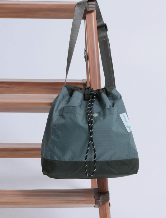 Informal Bag Drawstring Nylon Grey+Army