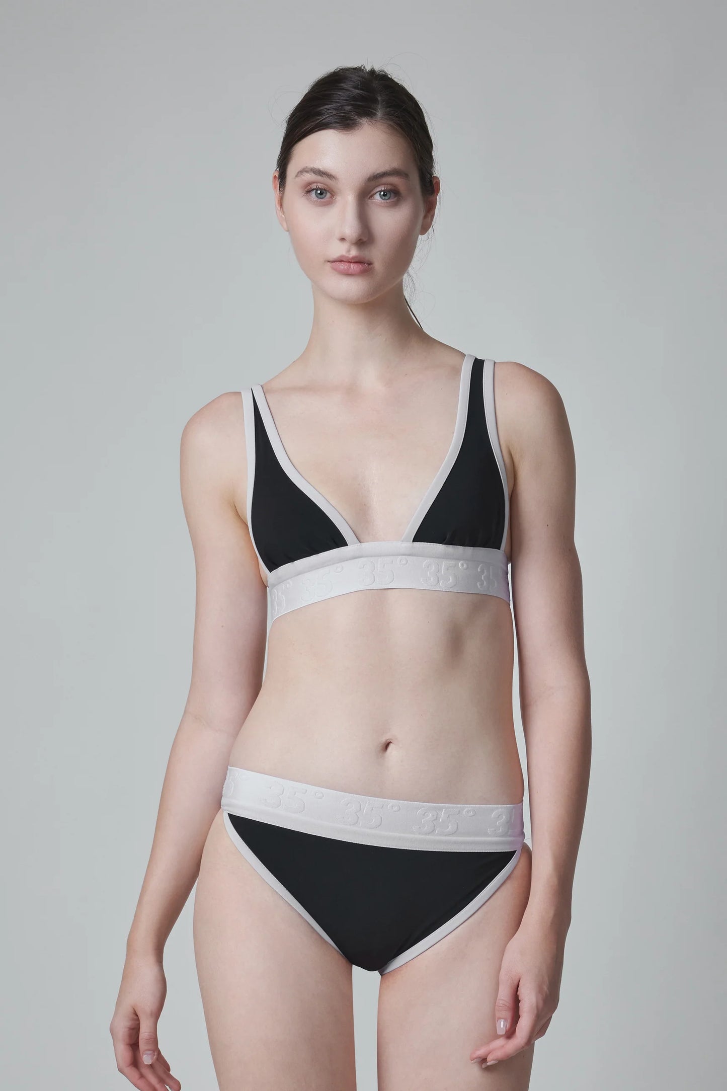 35 Degrees - Voyagy Nº3 Bikini Bottom (Black With White Binding)