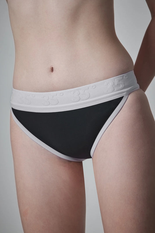 35 Degrees - Voyagy Nº3 Bikini Bottom (Black With White Binding)