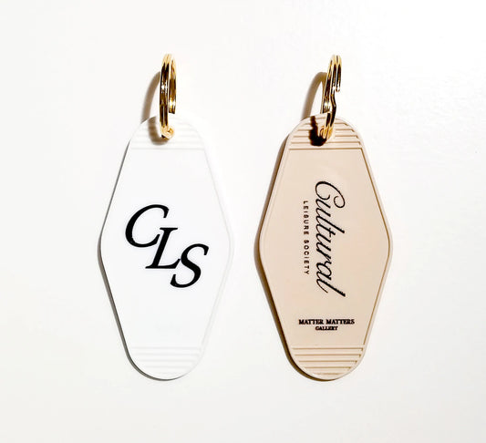 Cultural Leisure Society Keyring • White / Beige