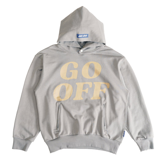 GO OFF FONT HOODIE (SLIVER GREY)