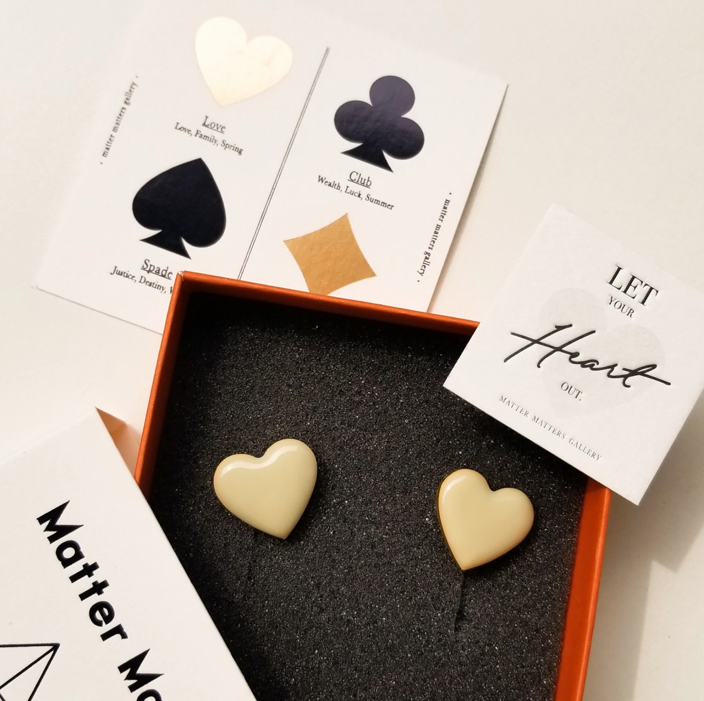 Matter Matters Puffy Heart Studs • Stone