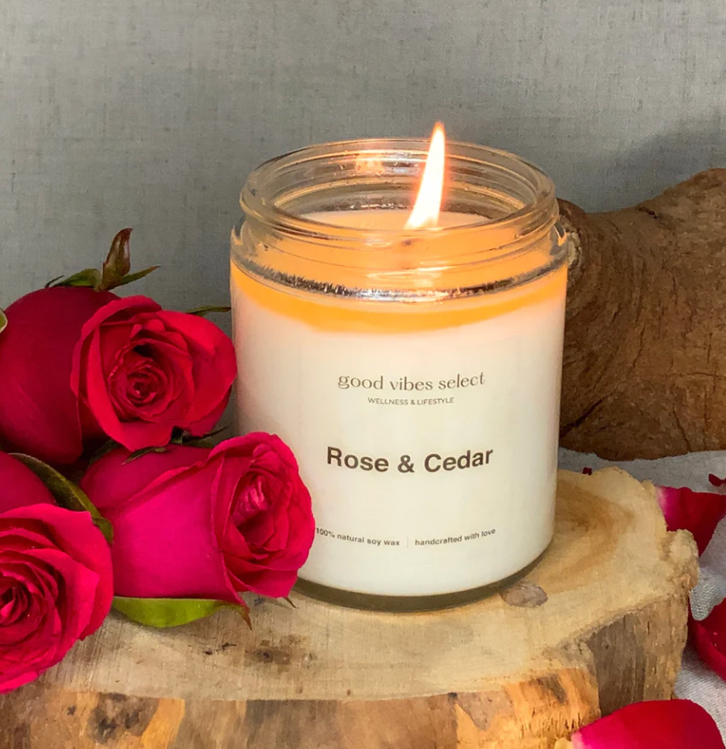 Good Vibes Select 玫瑰庭園 - 玫瑰雪松蠟燭  ( 棉芯 ) Rose & Cedar Candle with Cotton Core